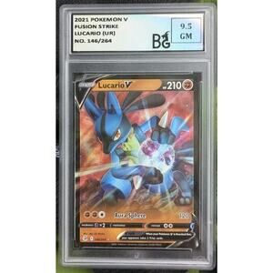 Pokemon Lucario V Full Art #146 Fusion Strike 2021 - BG 9.5 GM